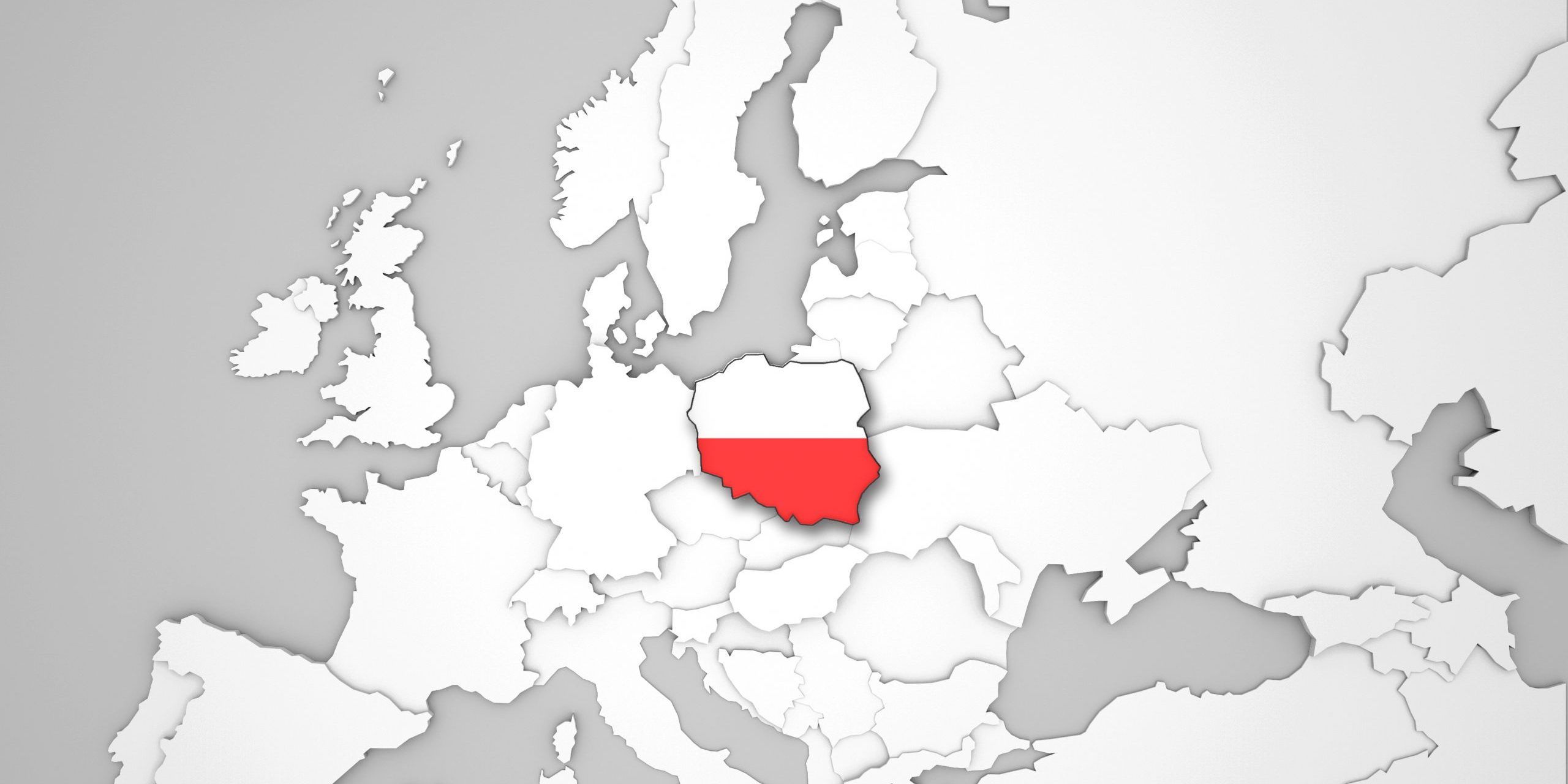 Europakarte mit Polenflagge